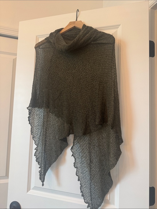 Sweaters - Lightweight Olive Green Draped Women's Sweater Poncho